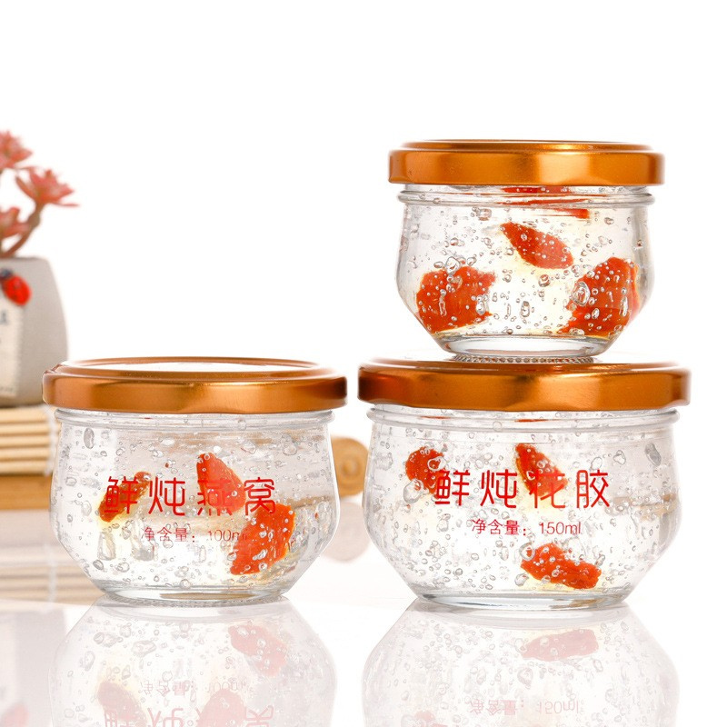 200ml customized bird's nest bottling bottle can be steamed, used for household high temperature resistant glass sealed small cans, food grade
