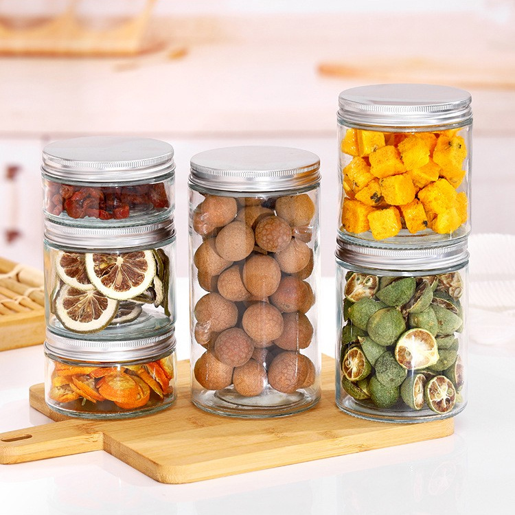 200ml Customized glass sealed jar, food grade with lid, tea and tangerine peel storage jar, grain and miscellaneous grain storage jar, storage bottle