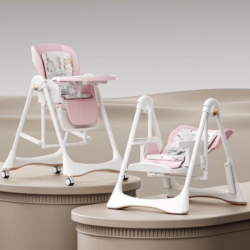 Baby Dining Chair Rocking Chair 2-in-1 Child High Chair Multifunctional Foldable Adjustable Feeding Seat Swing Seating Furniture