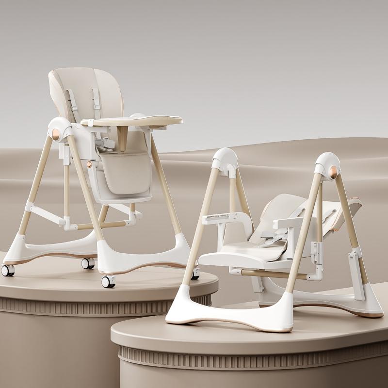 Baby Dining Chair Rocking Chair 2-in-1 Child High Chair Multifunctional Foldable Adjustable Feeding Seat Swing Seating Furniture
