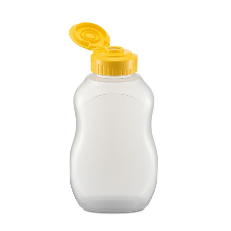 Wholesale food-grade 270ML/280ML/290ML transparent high-temperature resistant PP bottles, squeeze-type plastic packaging bottles, sauce squeeze bottles, salad bottles