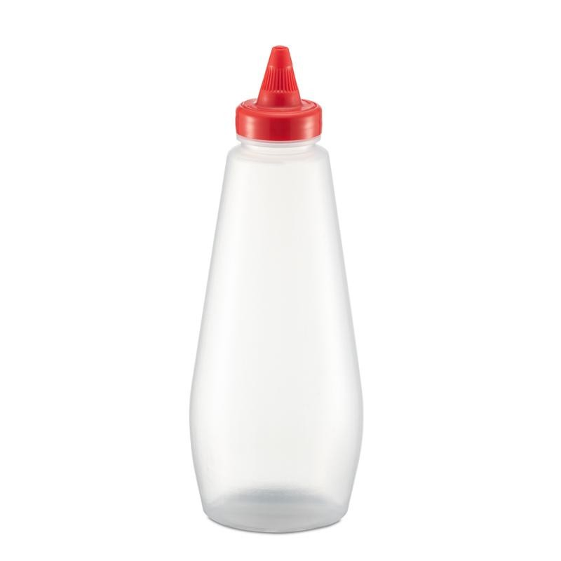 View:PP bottle, transparent extruded sauce bottle, plastic packaging bottle, pointed nose extruded sauce bottle, high temperature resistant