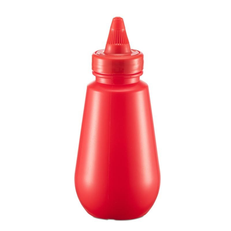 Customizable food-grade Red LDPE plastic tip bottles, sauce bottles, plastic squeeze sauce bottles