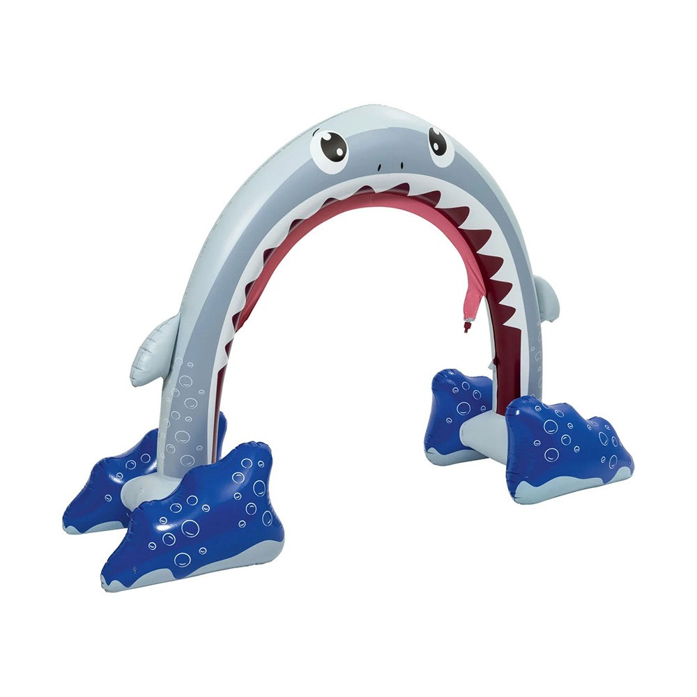 MH871 Inflatable PVC shark spray arch bridge door cartoon outdoor spray arch bridge door summer water play shark arch