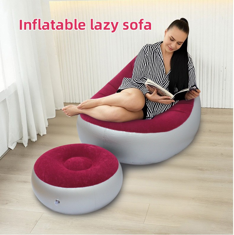 View:MH874 Inflatable sofa cushion camping lazy sofa portable beach lounge chair folding single sofa lounge chair