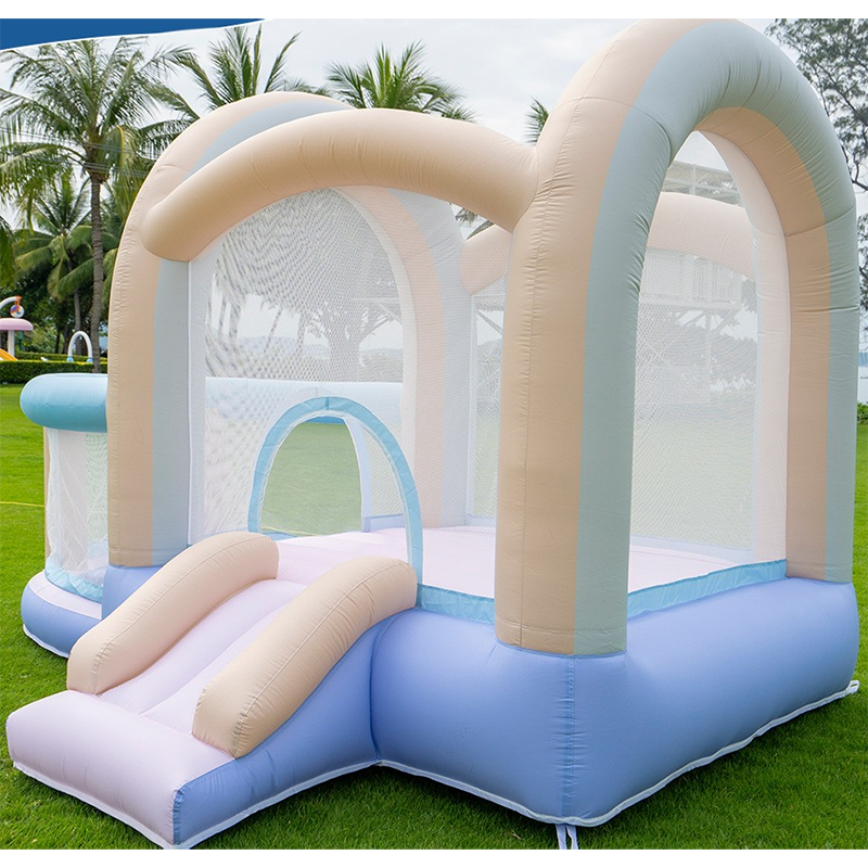 View:MH875 Indoor and outdoor large inflatable trampoline, children's inflatable castle with small slide, trampoline, inflatable toy castle