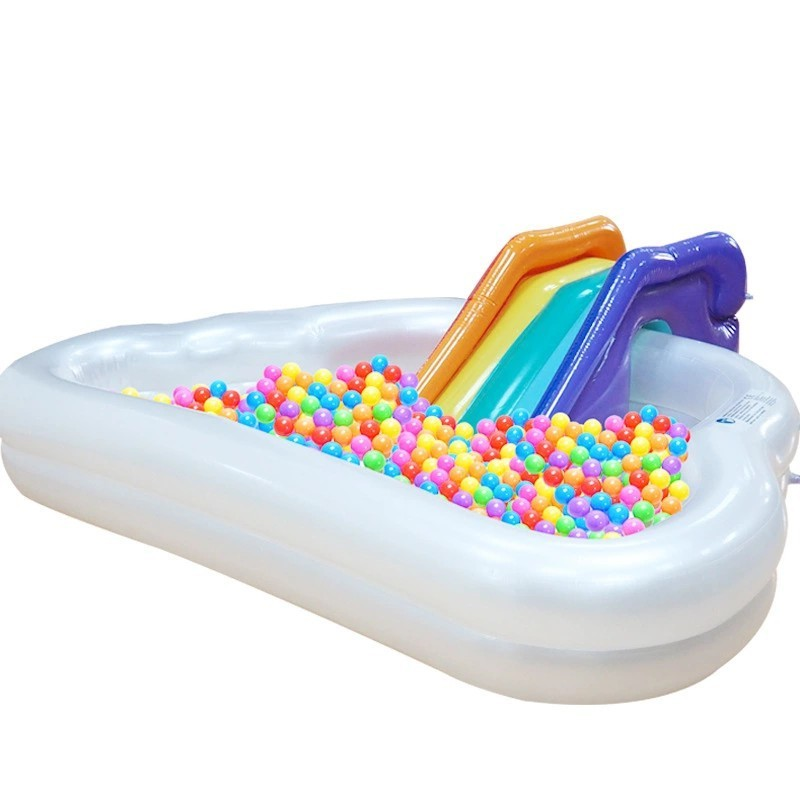View:MH876 Children's inflatable rainbow slide pool, outdoor grass play pool, inflatable ocean ball pool, slide pool