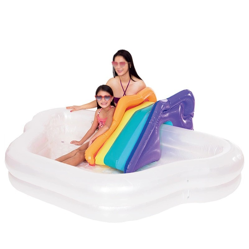 MH876 Children's inflatable rainbow slide pool, outdoor grass play pool, inflatable ocean ball pool, slide pool