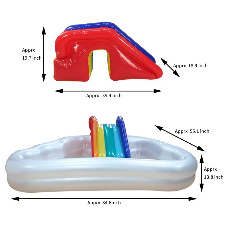 MH876 Children's inflatable rainbow slide pool, outdoor grass play pool, inflatable ocean ball pool, slide pool
