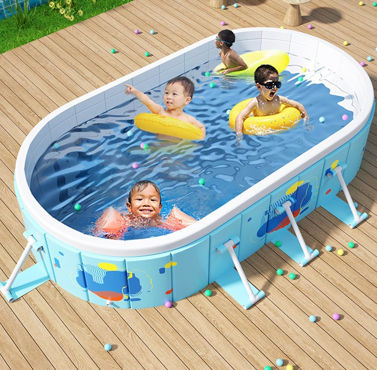 Folding non inflatable swimming pool, no installation required, children's shower pool, easy to open, large outdoor household bracket pool