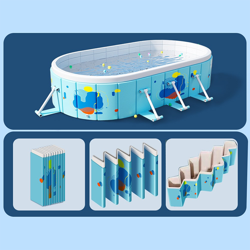 Folding non inflatable swimming pool, no installation required, children's shower pool, easy to open, large outdoor household bracket pool
