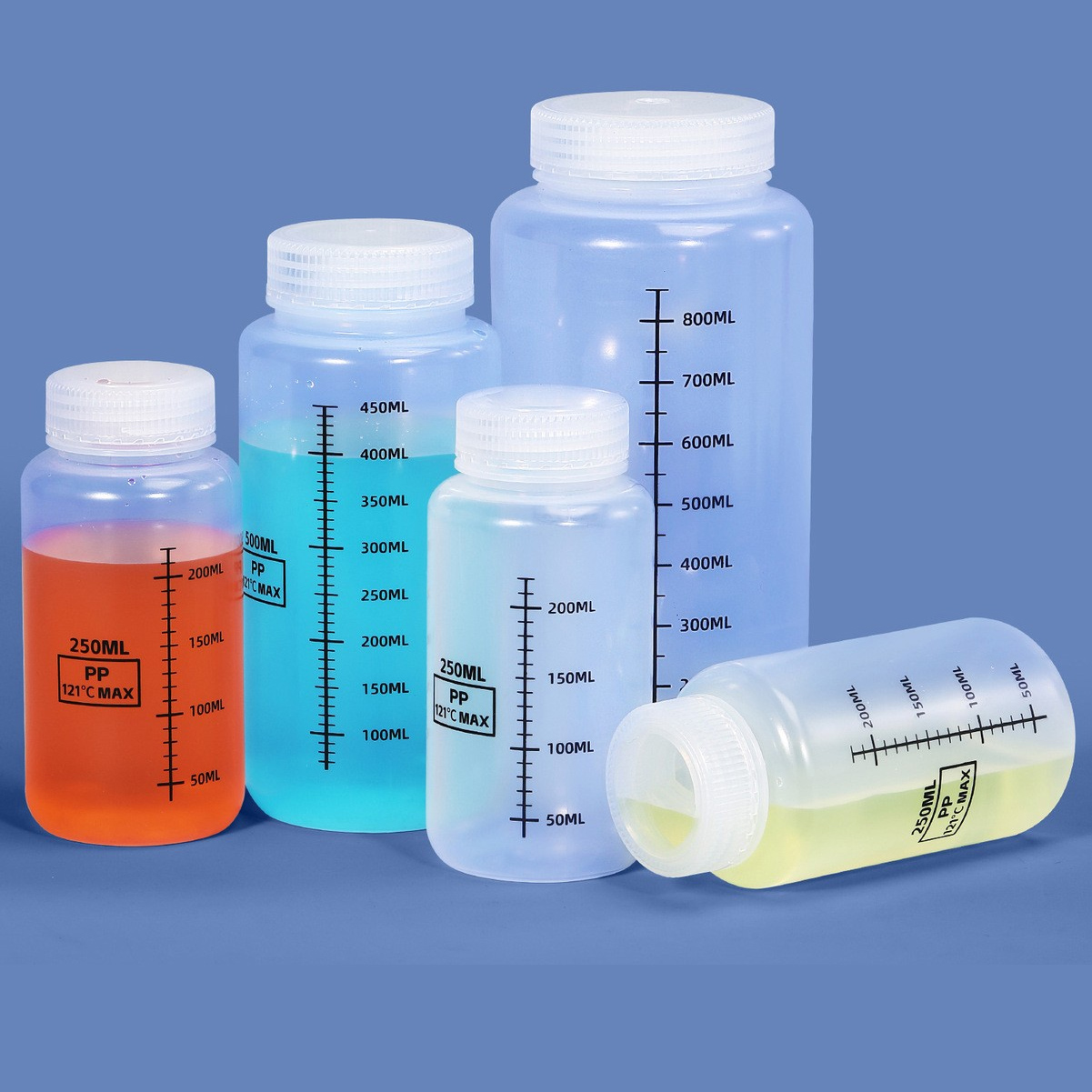 View:100ml PP plastic reagent bottle laboratory chemical sampling bottle sealed acid and alkali resistant polypropylene sample sorting bottle with scale